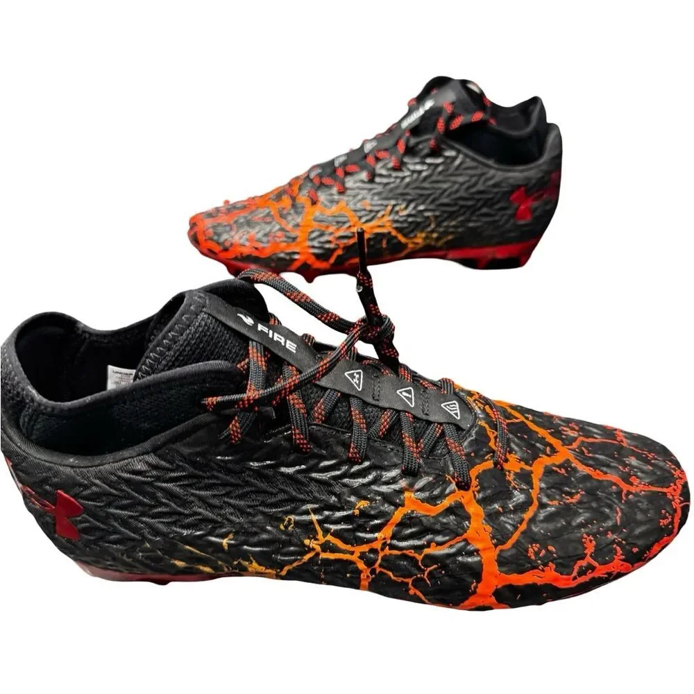 Under Armour Spotlight Clone 4.0 Football Cleats Black Orange Men's 12 BNIB